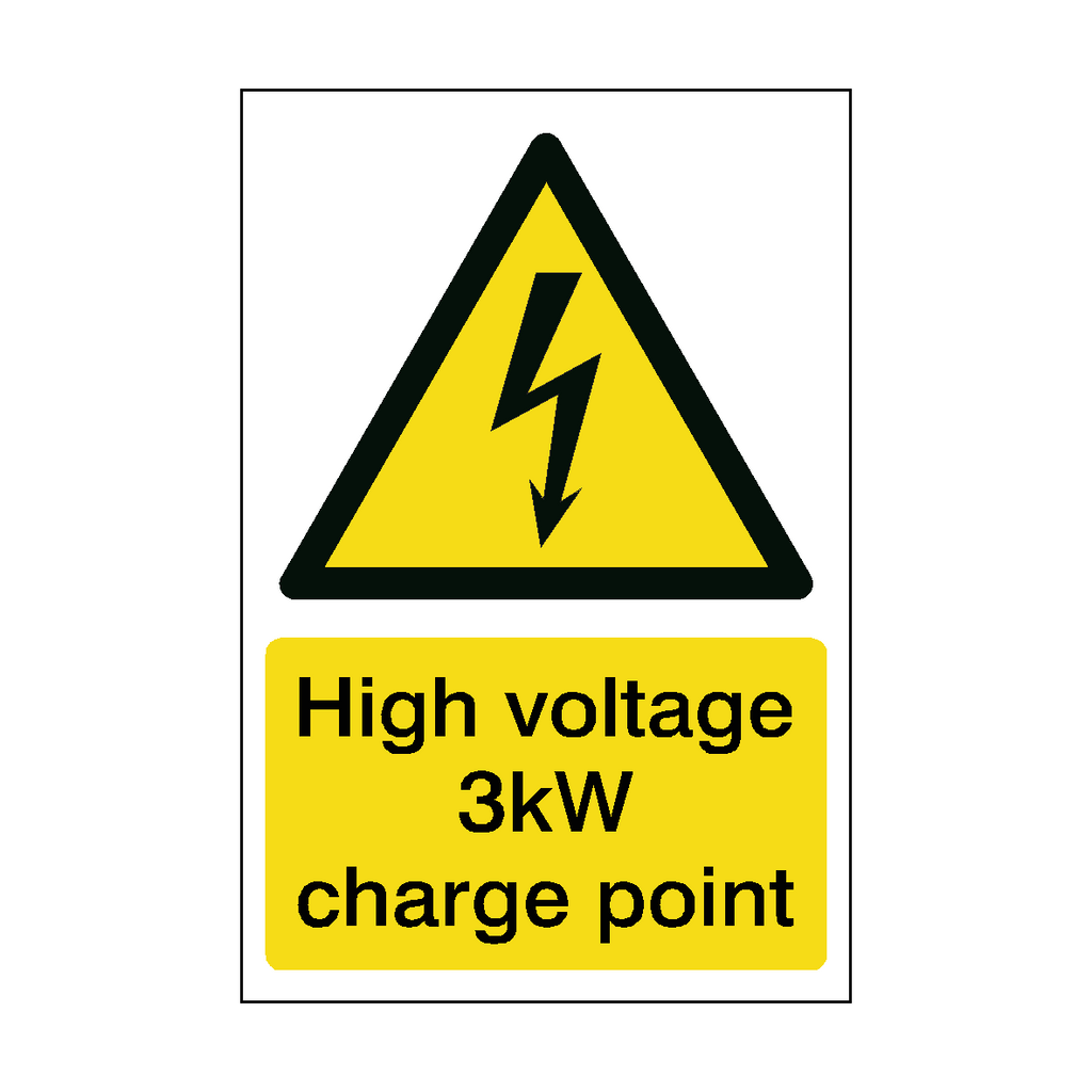 High Voltage 3kW Charge Point Sign | Safety-Label.co.uk