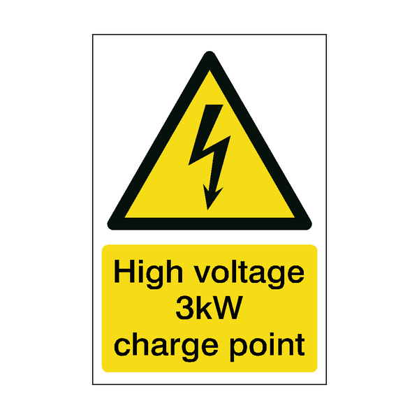 High Voltage 3kW Charge Point Sign | Safety-Label.co.uk