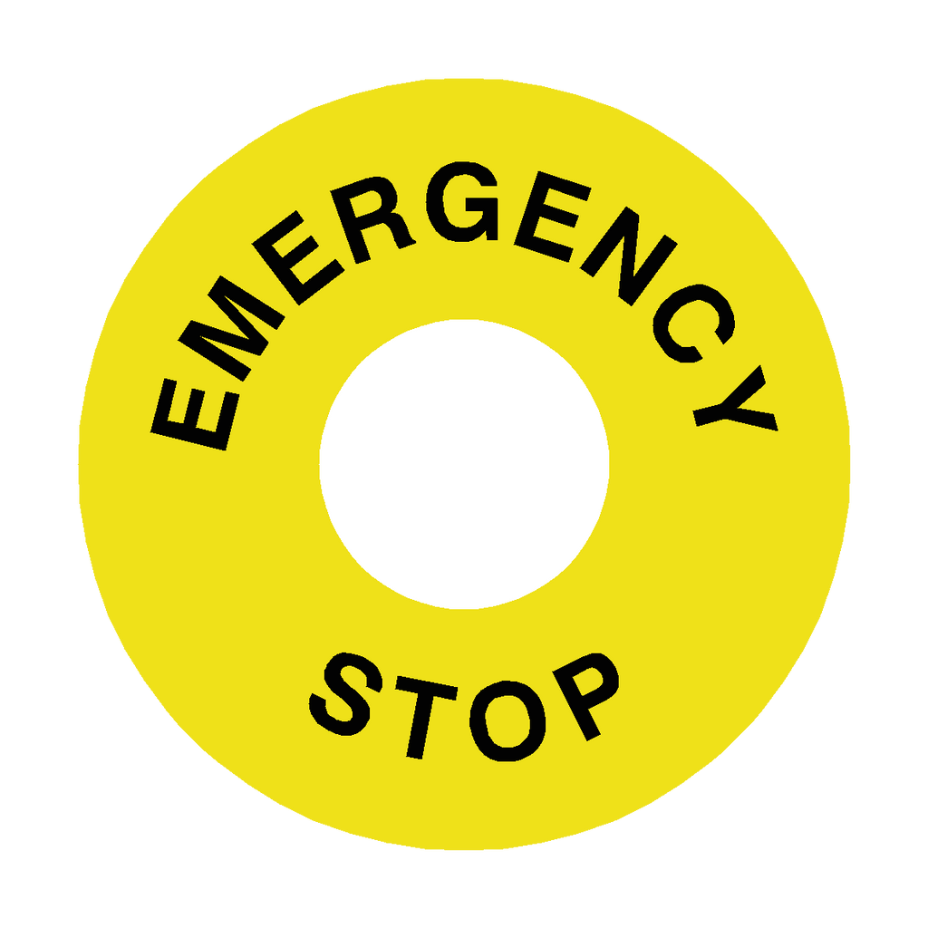 Emergency Stop Legend Label