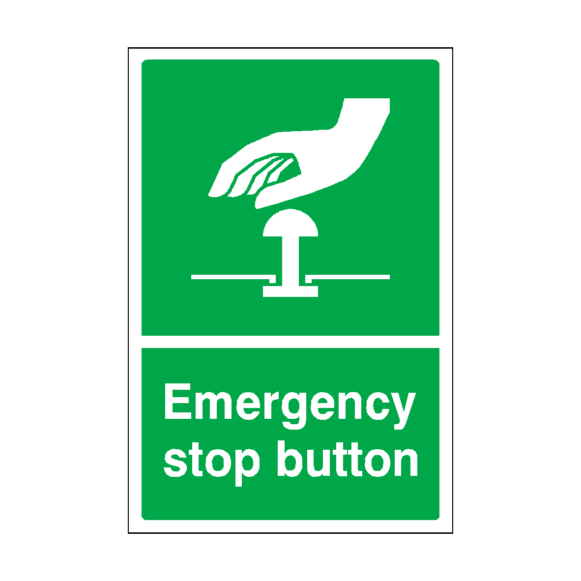 Emergency Stop Button Sign | Safety-Label.co.uk