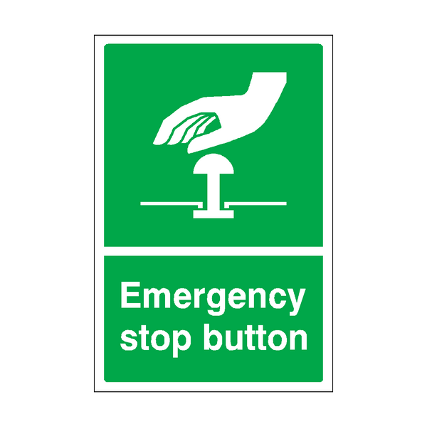 Emergency Stop Button Sign | Safety-Label.co.uk