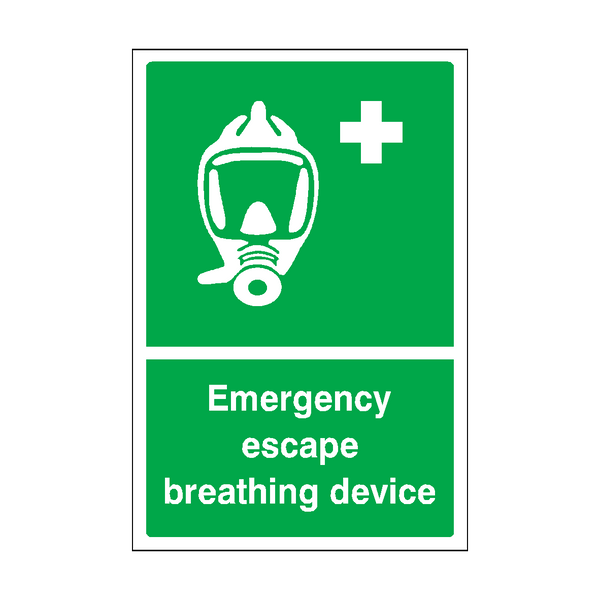 Emergency Escape Breathing Device Sticker | Safety-Label.co.uk