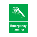 Emergency Hammer Sticker | Safety-Label.co.uk