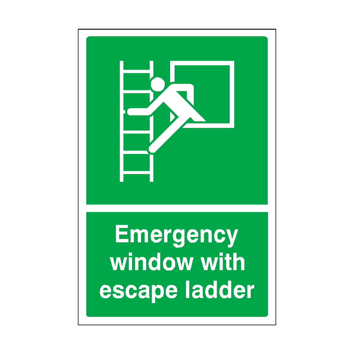 Emergency Window With Escape Ladder Sign | Safety-Label.co.uk