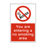 Entering No Smoking Area Sign | Safety-Label.co.uk