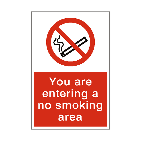 Entering No Smoking Area Sign | Safety-Label.co.uk