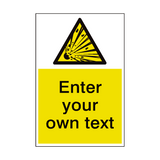 Explosive Material Custom Hazard Sticker | Safety-Label.co.uk