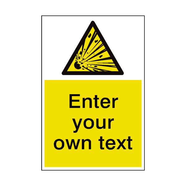 Explosive Material Custom Hazard Sticker | Safety-Label.co.uk