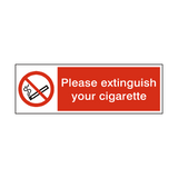 Please Extinguish Your Cigarette Sign | Safety-Label.co.uk