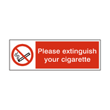 Please Extinguish Your Cigarette Sticker | Safety-Label.co.uk