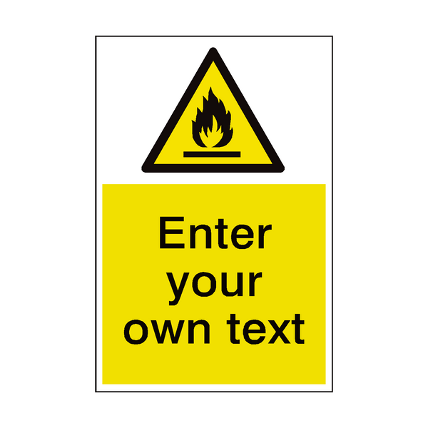 Flammable Materials Custom Hazard Sticker | Safety-Label.co.uk