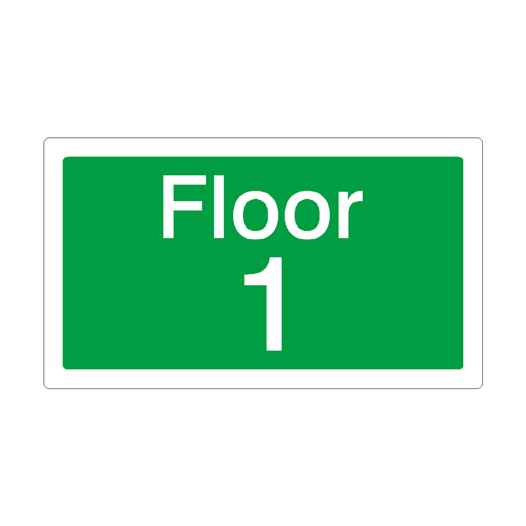 Floor 1 Sign Green | Safety-Label.co.uk