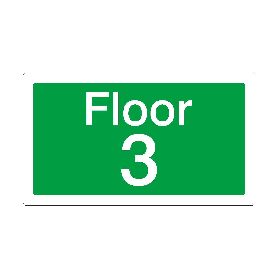 Floor 3 Sign Green SafetyLabel.co.uk