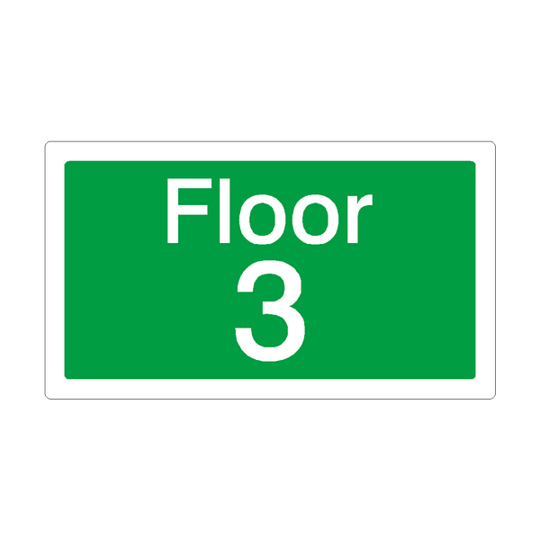 Floor 3 Sign Green | Safety-Label.co.uk