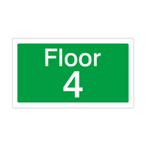 Floor 4 Sign Green | Safety-Label.co.uk