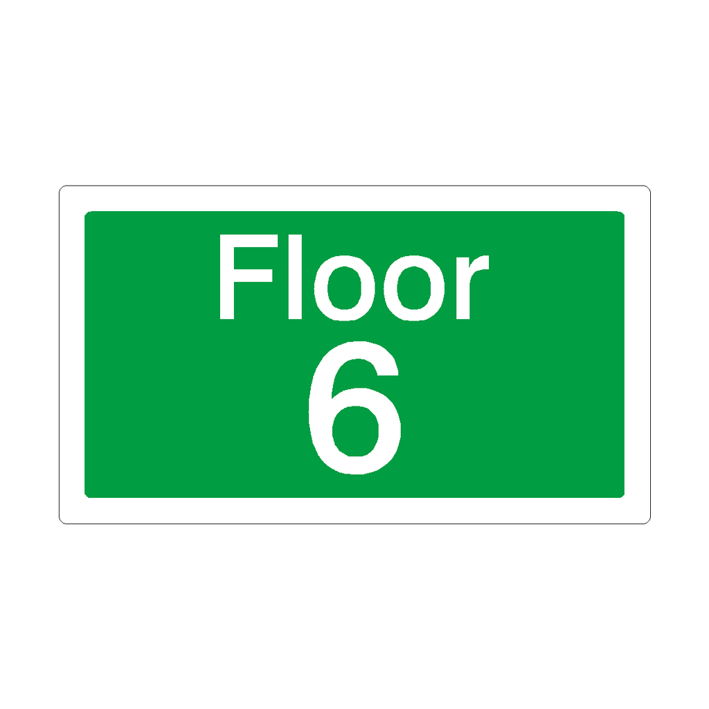 Floor 6 Sign Green | Safety-Label.co.uk