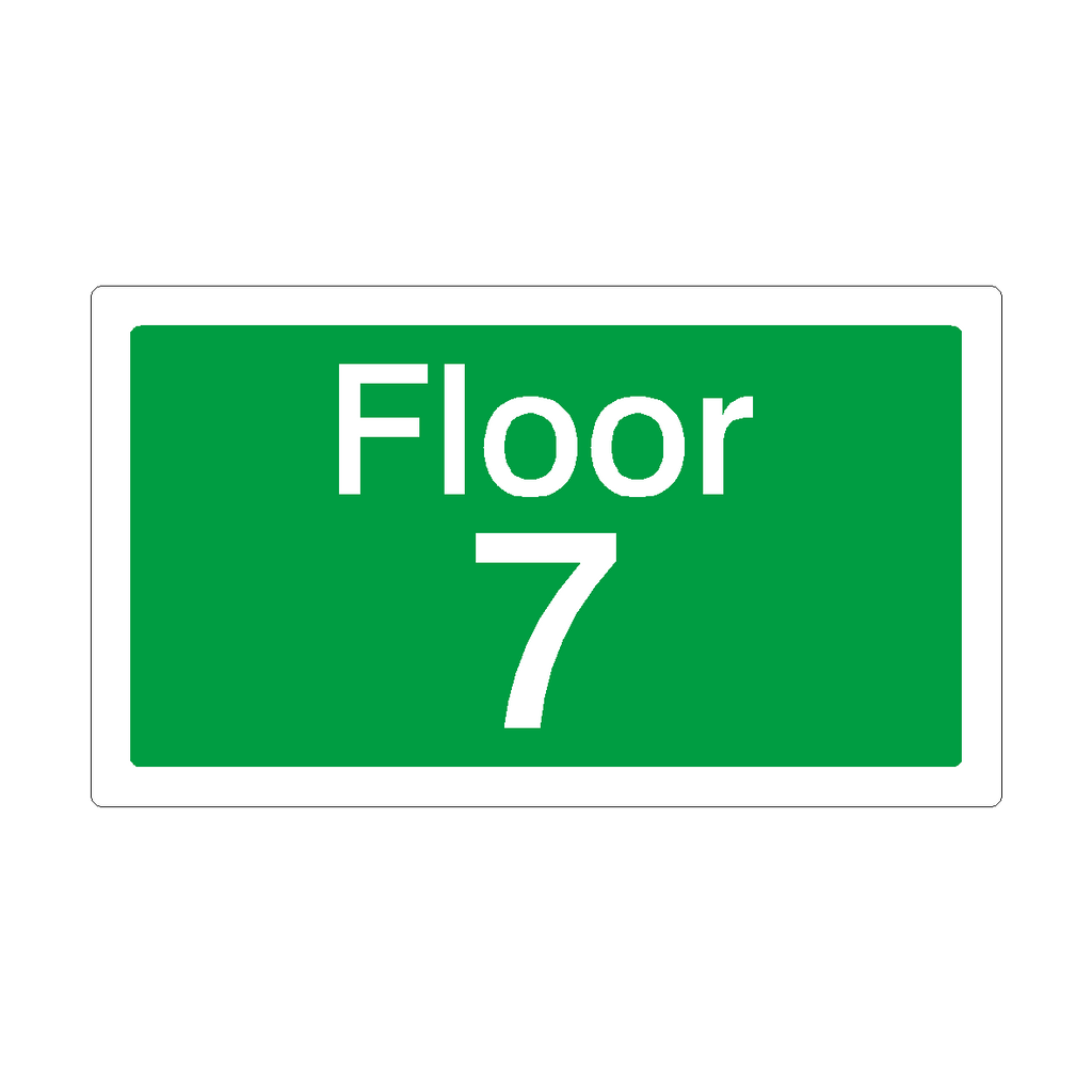Floor 7 Sign Green | Safety-Label.co.uk