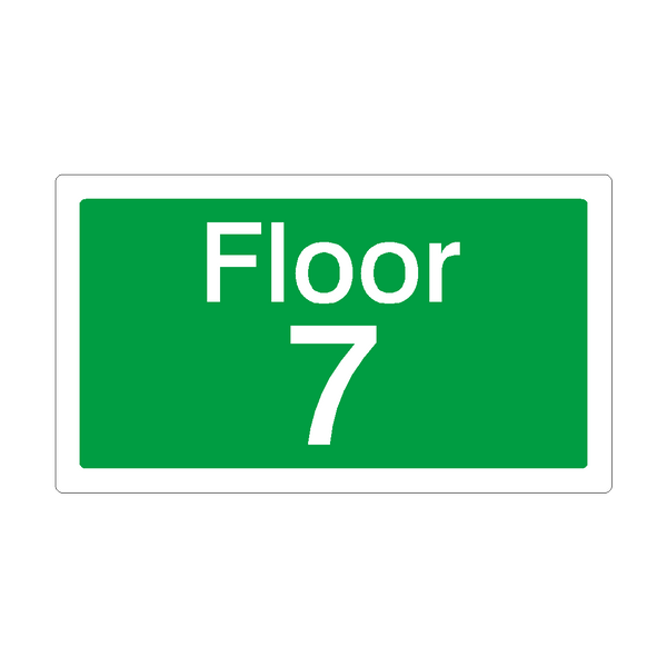 Floor 7 Sign Green | Safety-Label.co.uk