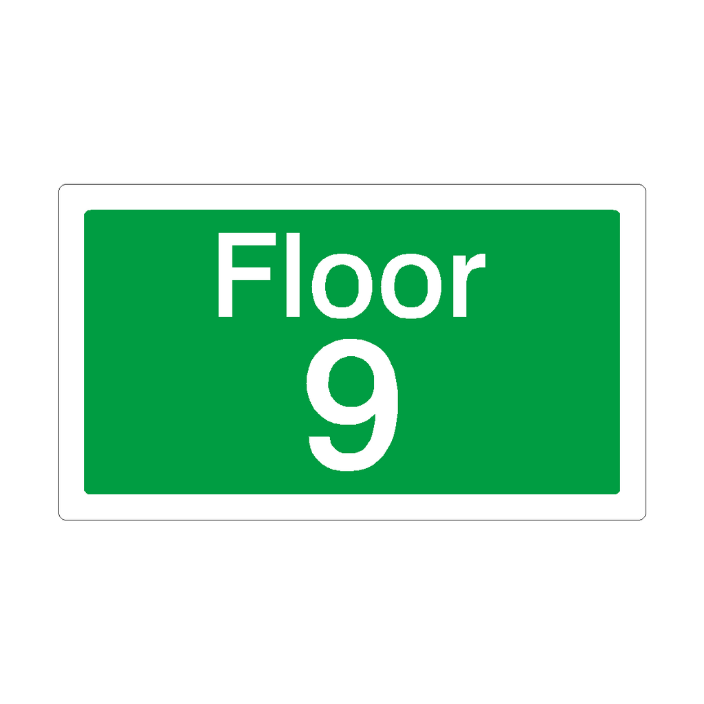 Floor 9 Sign Green | Safety-Label.co.uk