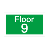 Floor 9 Sign Green | Safety-Label.co.uk