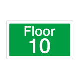 Floor 10 Sign Green | Safety-Label.co.uk