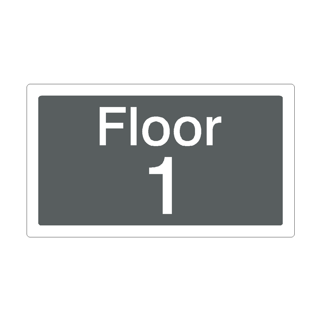 Floor 1 Sign Grey | Safety-Label.co.uk
