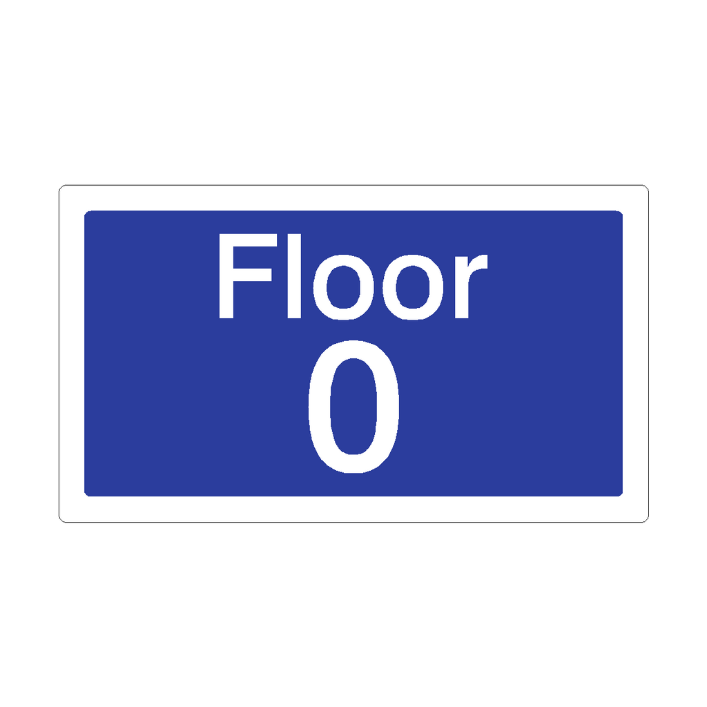 Floor 0 Sign Blue | Safety-Label.co.uk