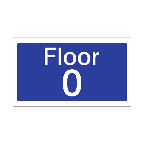 Floor 0 Sign Blue | Safety-Label.co.uk