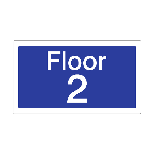 Floor 2 Sign Blue | Safety-Label.co.uk