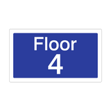 Floor 4 Sign Blue | Safety-Label.co.uk