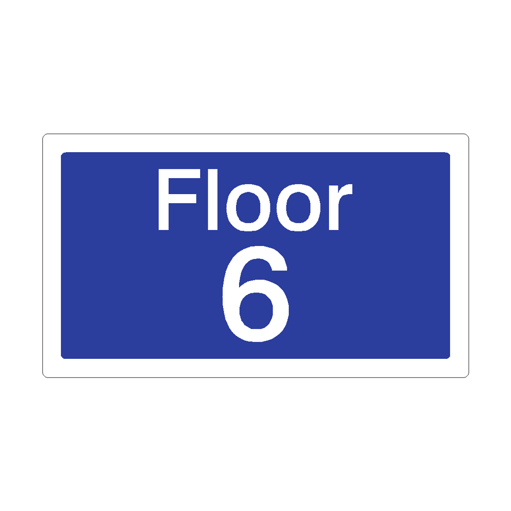 Floor 6 Sign Blue | Safety-Label.co.uk
