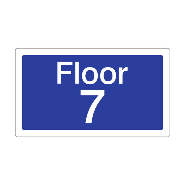 Floor 7 Sign Blue | Safety-Label.co.uk
