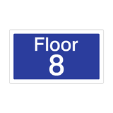 Floor 8 Sign Blue | Safety-Label.co.uk