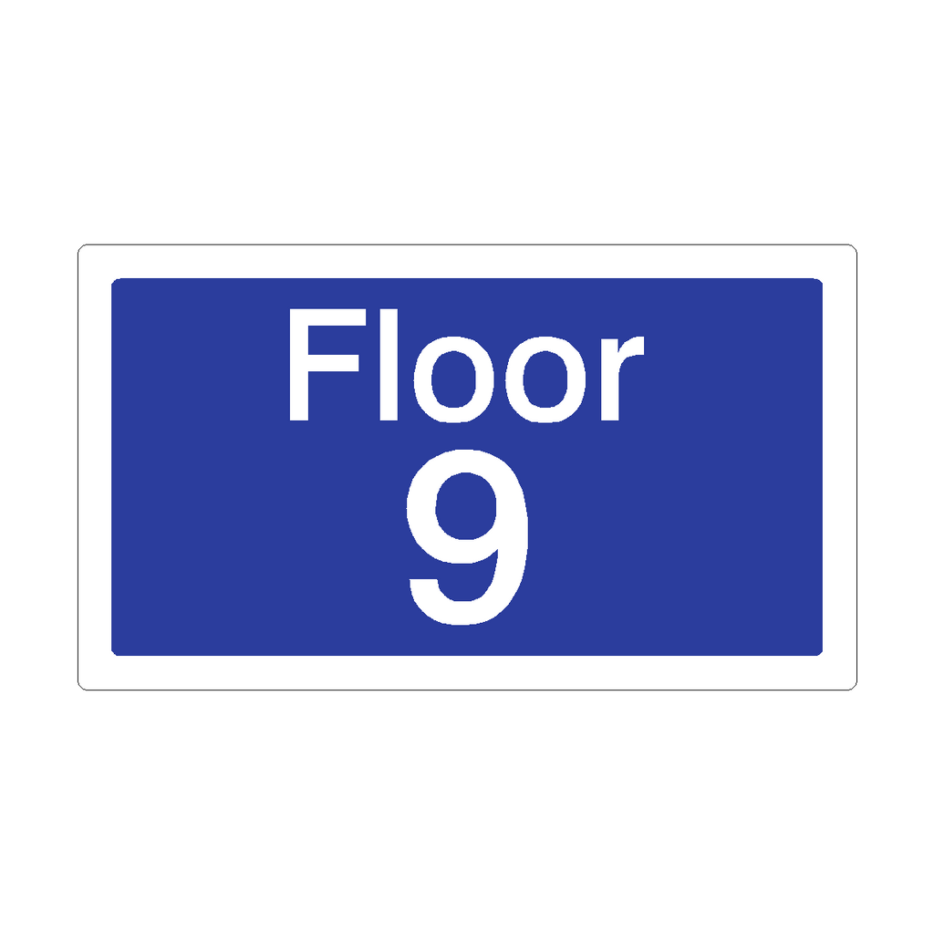 Unit 9 Sign Floor 9 Sign Blue | Safety-Label.co.uk