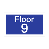 Floor 9 Sign Blue | Safety-Label.co.uk