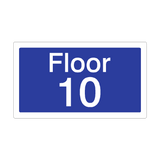 Floor 10 Sign Blue | Safety-Label.co.uk