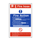 Fire Action Fire Hose Sticker | Safety-Label.co.uk