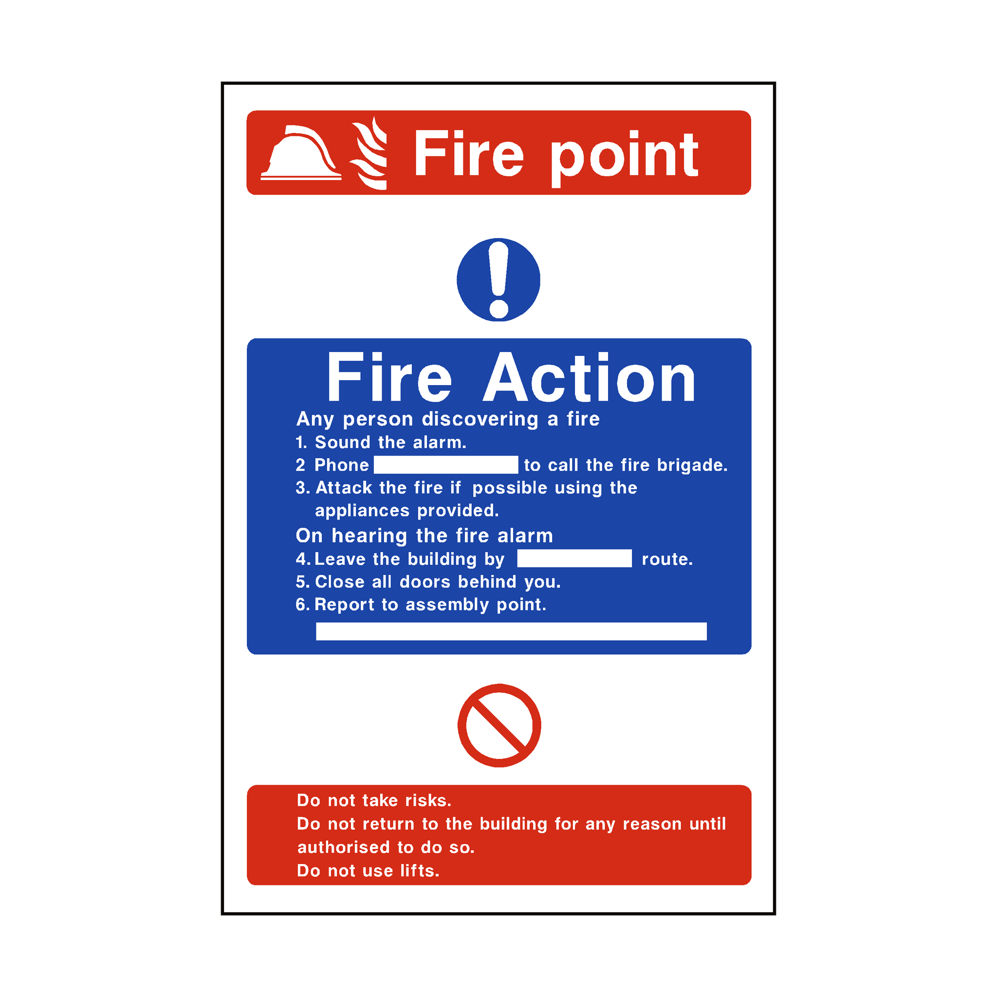 Fire Action Fire Point Sticker