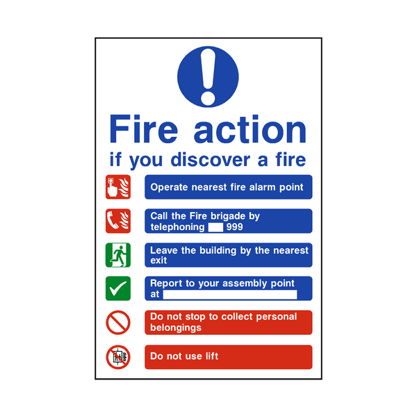 Fire Action Lift & Telephone Sticker | Safety-Label.co.uk