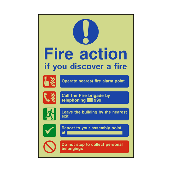 Fire Action Non-Lift Telephone Photoluminescent Sticker | Safety-Label.co.uk