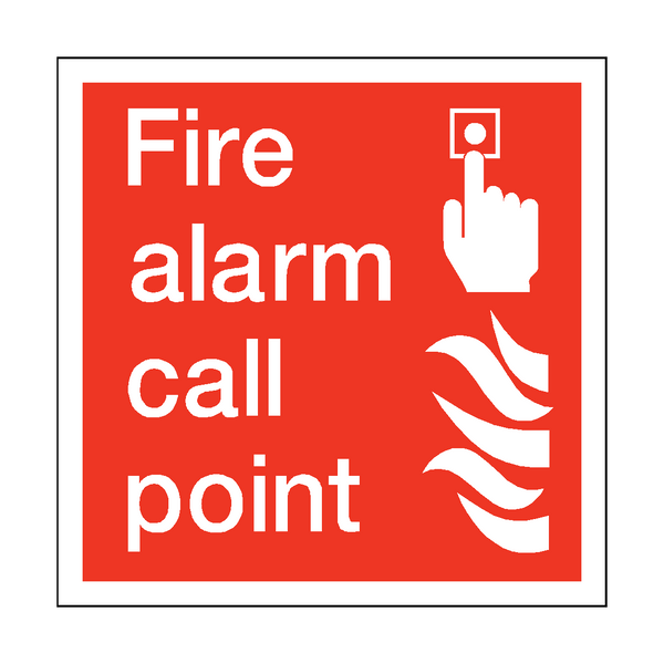 Fire Alarm Call Point Square Sticker | Safety-Label.co.uk