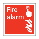Fire Alarm Square Sticker | Safety-Label.co.uk