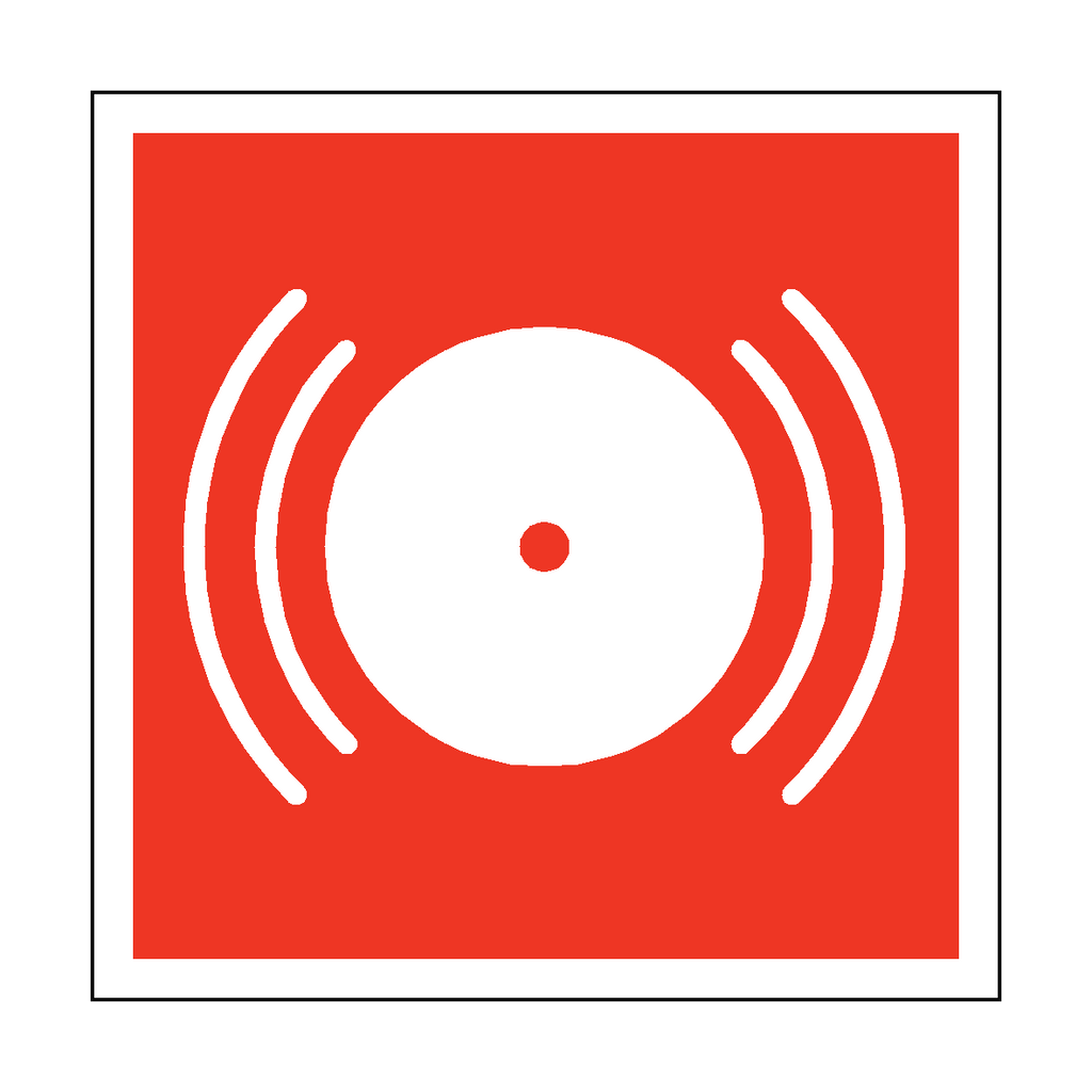 Fire Alarm Symbol Square Sticker | Safety-Label.co.uk