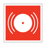 Fire Alarm Symbol Square Sticker | Safety-Label.co.uk