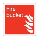 Fire Bucket Square Sticker | Safety-Label.co.uk