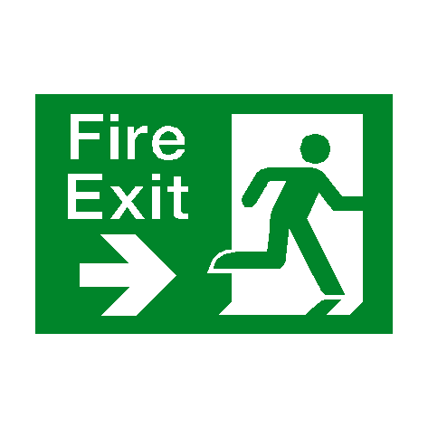 Fire Exit Right Arrow Sticker | Safety-Label.co.uk