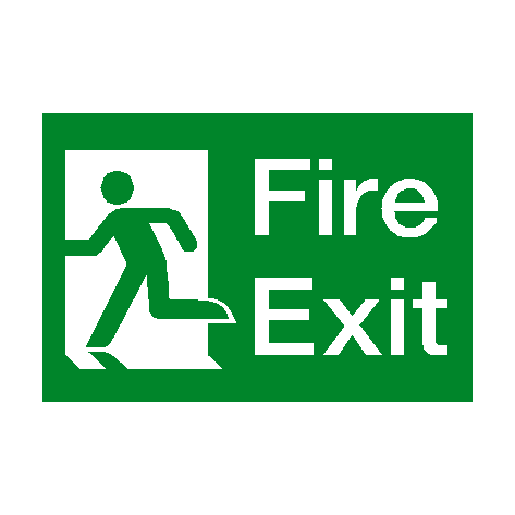 Exit Running Man Left Sticker | Safety-Label.co.uk