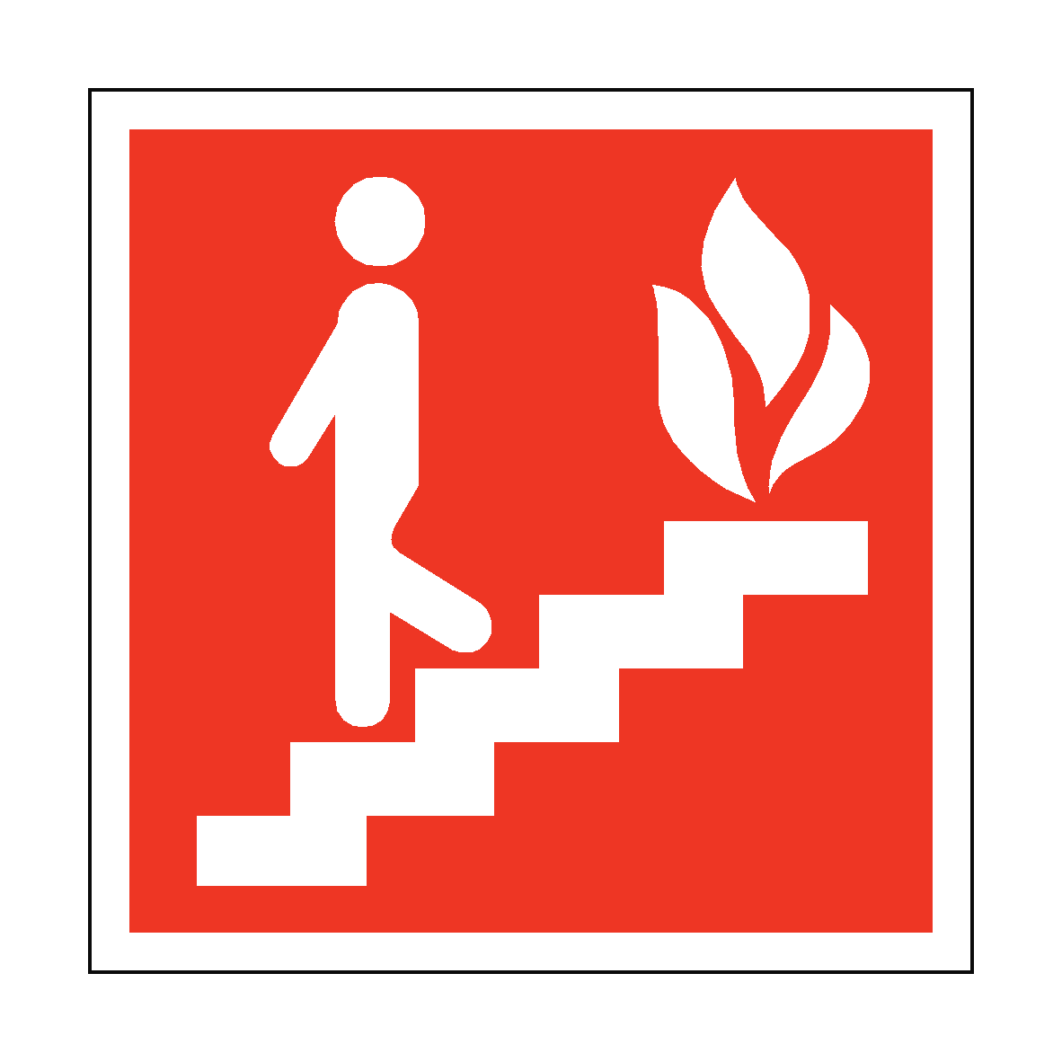 Fire Exit Steps Safety Sticker | Safety-Label.co.uk