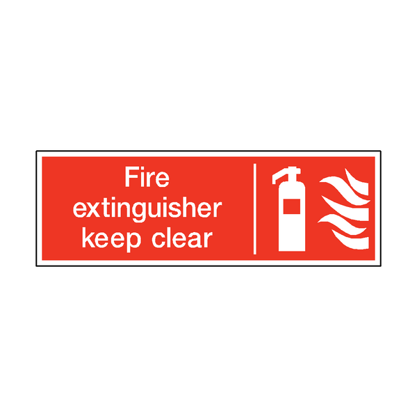 Fire Extinguisher Keep Clear Safety Sticker | Safety-Label.co.uk
