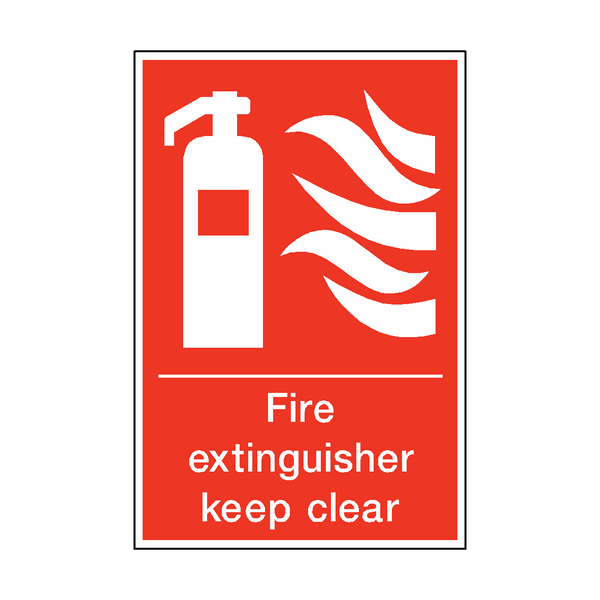 Fire Extinguisher Keep Clear Sticker | Safety-Label.co.uk